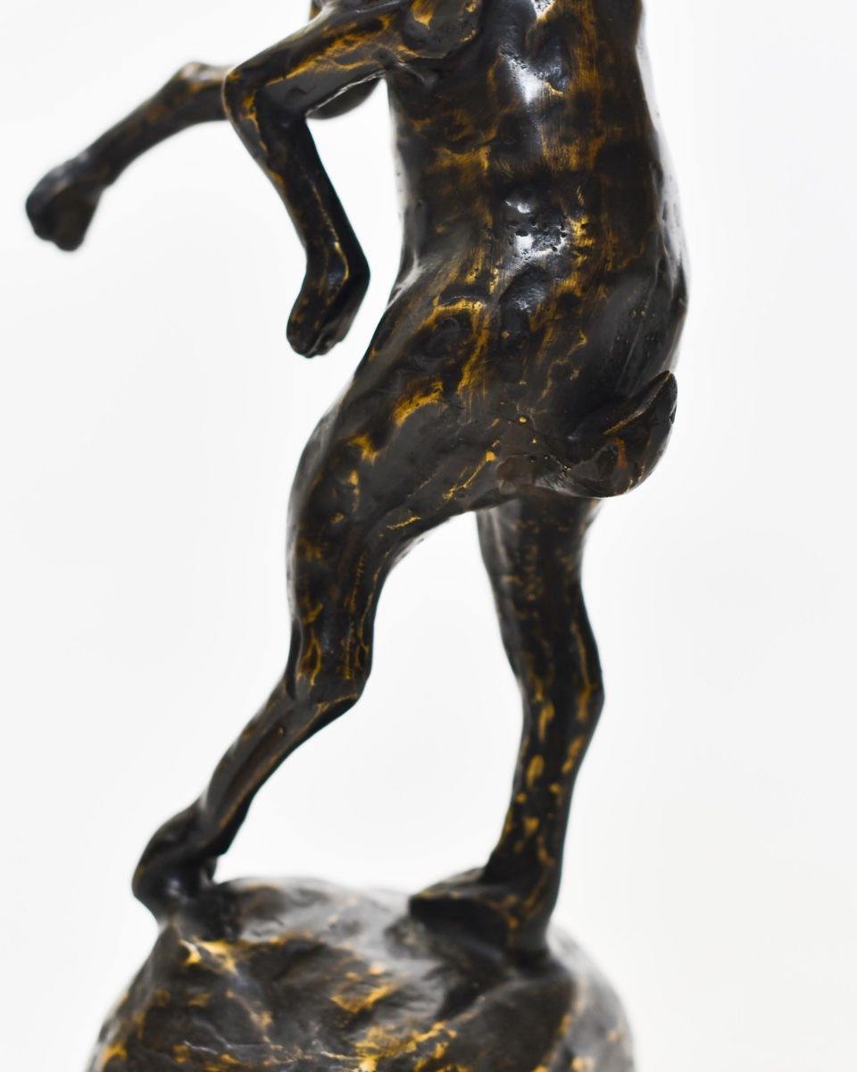 "March Meadow Hare" Cast brass Hare Sculpture close up of legs