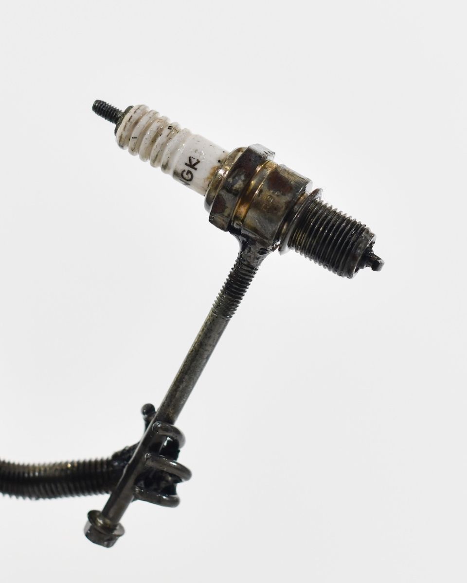 ‘Nuts’ Upcycled Metal Monster close up of tool