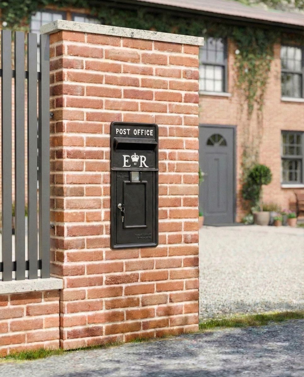 Black Elizabeth Regina Post & Parcel Front Only installed on new home