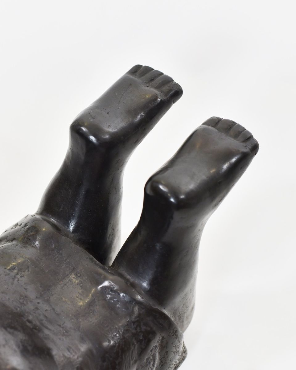 "Peaceful Cobra" Monk Yoga Ornament in Cast Brass close up of feet