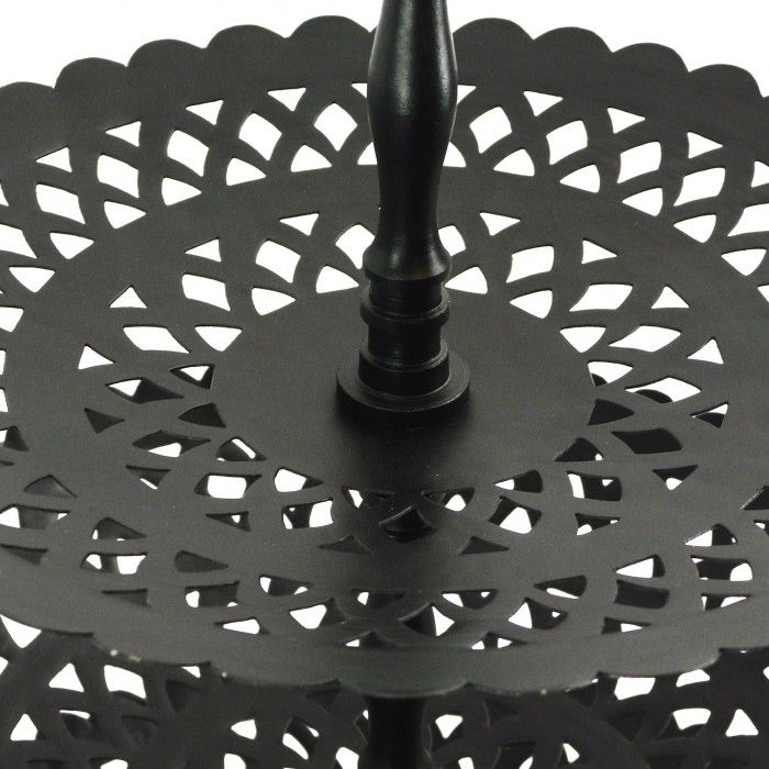 3 Tier Black Table Top Cake Display Stand 