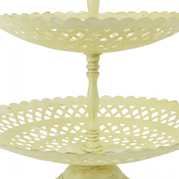 “Perincroft House” Cream Three Tiered Cake Stand 