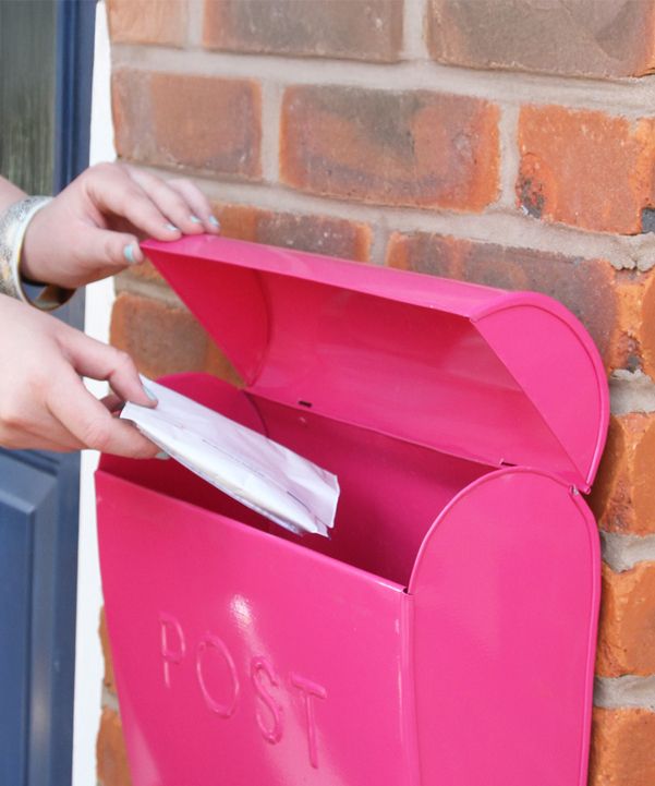Close-up of the Letter Insert on the Contemporary Post Box