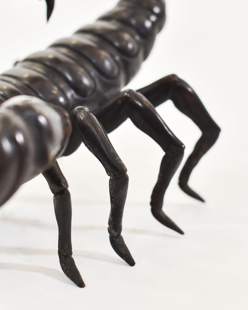 "Primal Sting" Cast Brass Scorpion Sculpture close up of legs