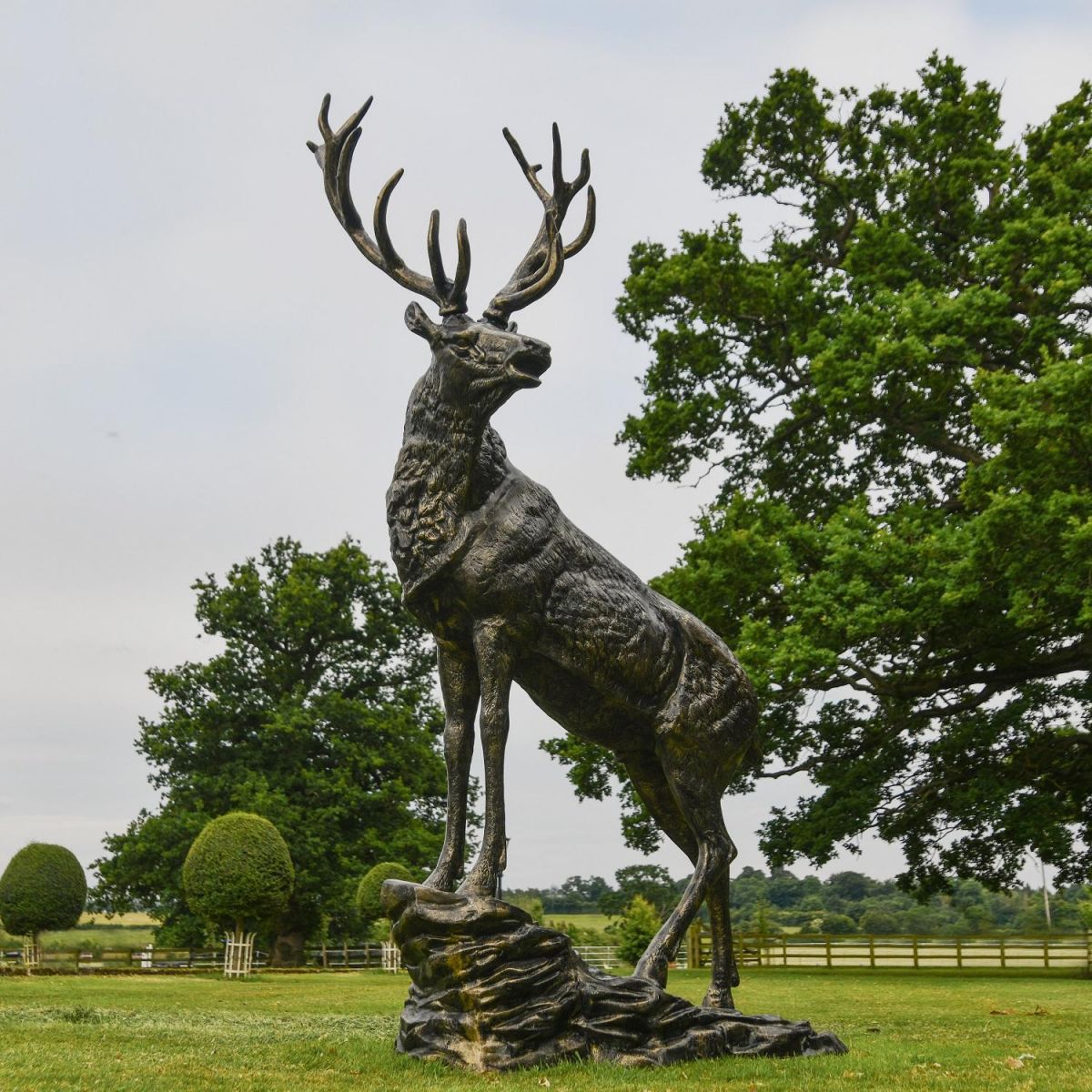 “Renwick” Stag on Rock Sculpture in the Garden 