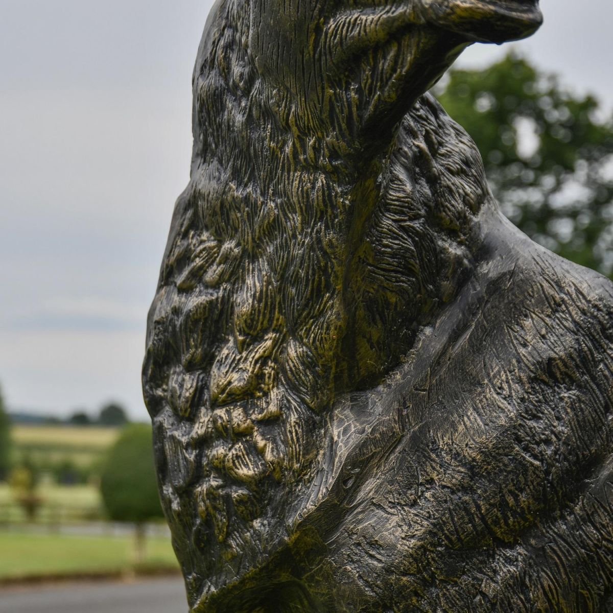 Close-up of the Detail on the “Renwick” Stag on Rock Sculpture