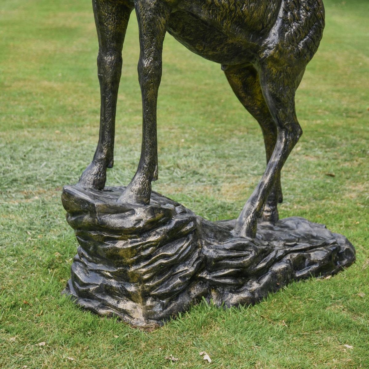 Close-up of the Base on the “Renwick” Stag on Rock Sculpture