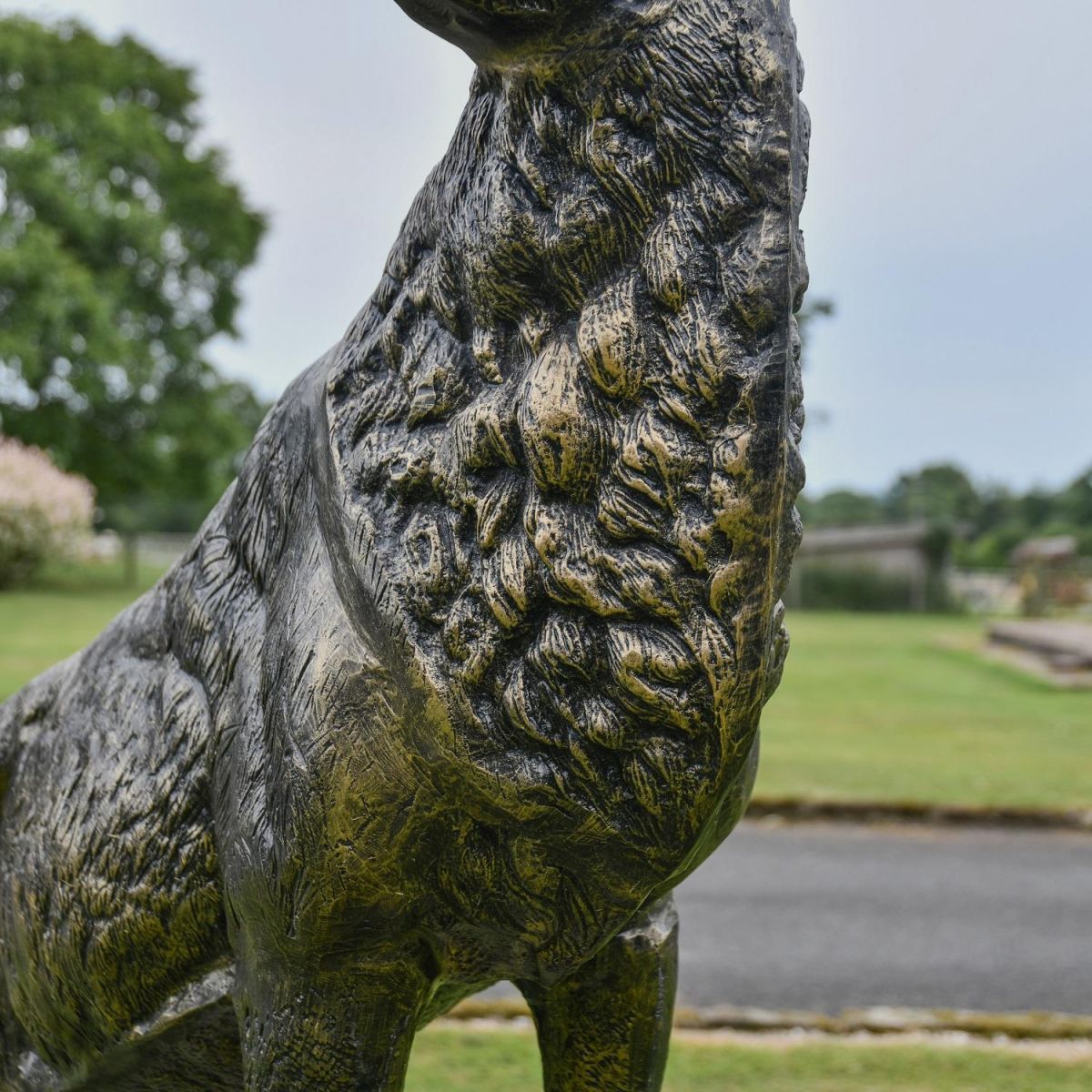 Close-up of the Detail on the “Renwick” Stag on Rock Sculpture
