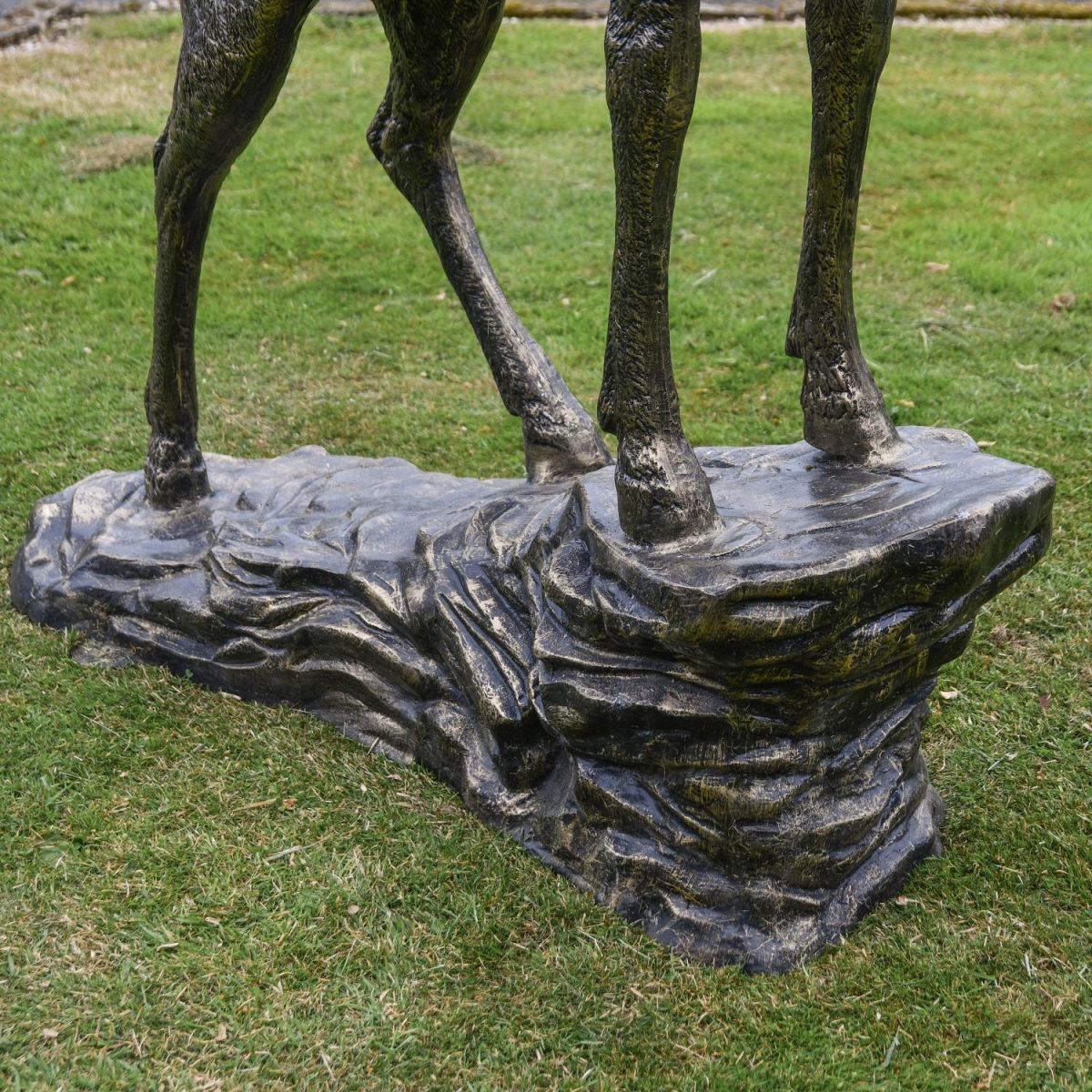 Close-up of the Base on the “Renwick” Stag on Rock Sculpture