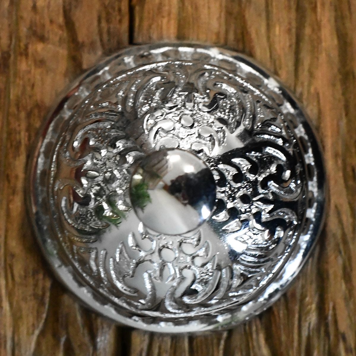 Top View of the Ornate Pattern on the Reception Bell