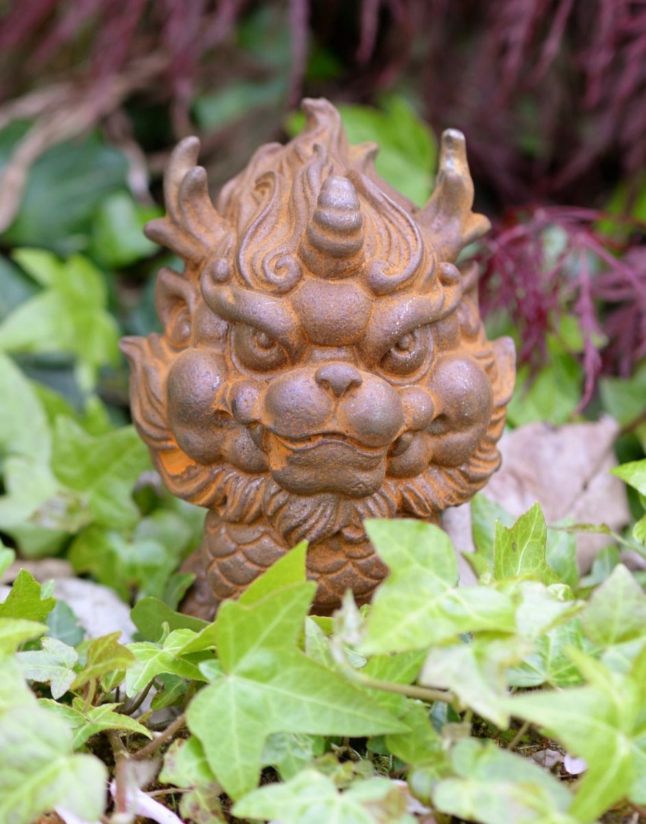 Rustic Cast Iron "Auspicious Pixiu" Garden Sculpture