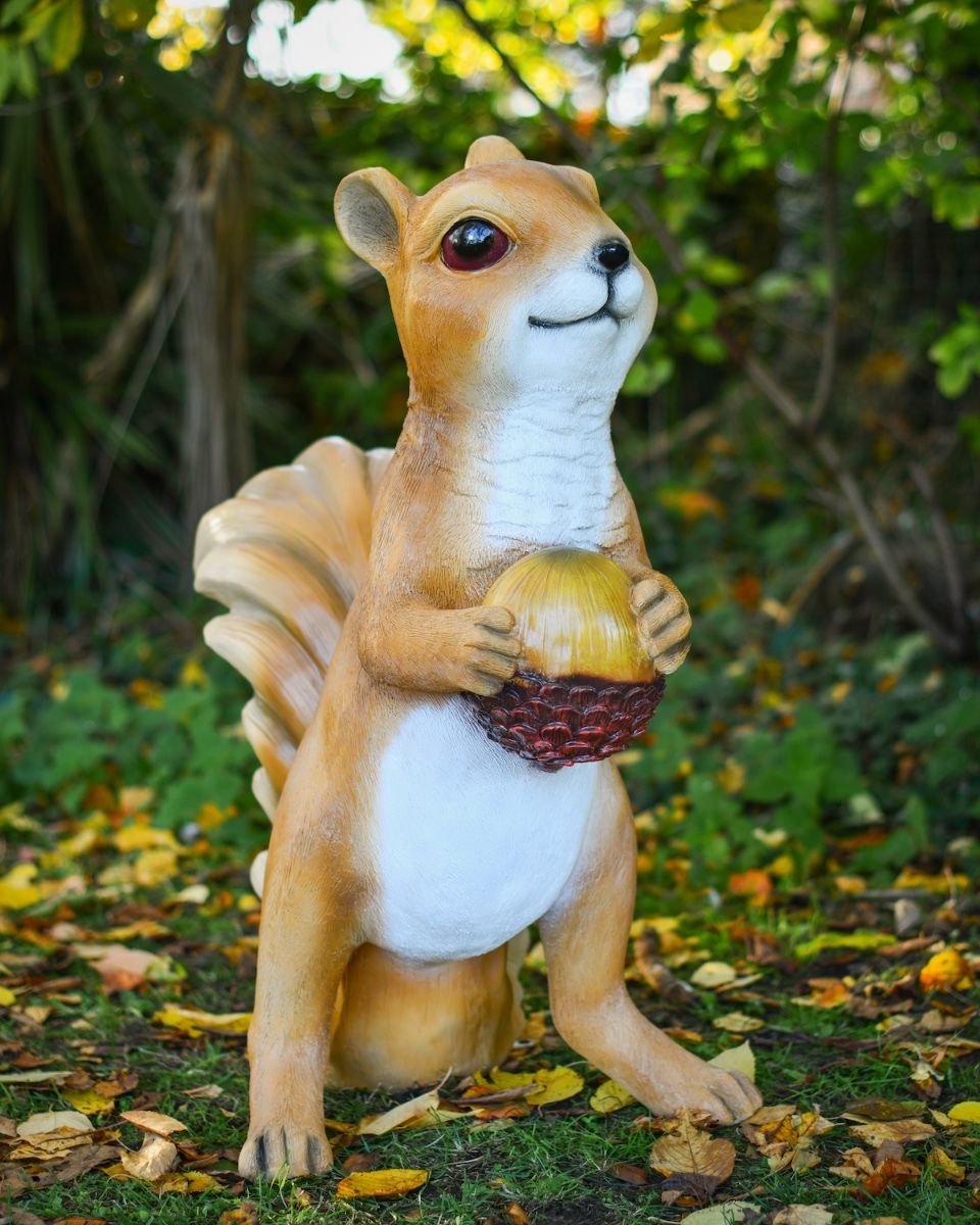 "Scoot" the Handpainted Fibreglass Squirrel Garden Sculpture