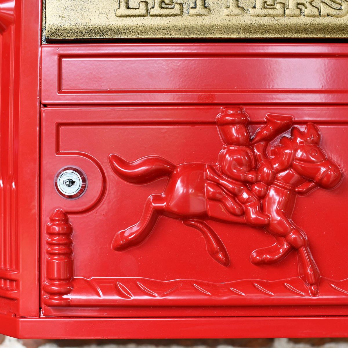 Close-up of the Design on the Traditional Wall Mounted Post Box