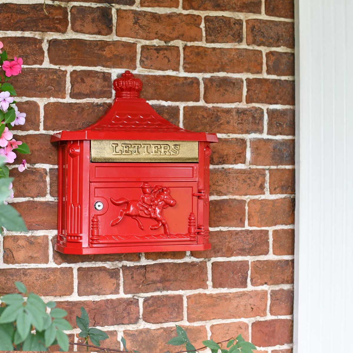“Scorched Cranberry” Red Huntingdon Wall Mounted Post Box Created out of Cast Aluminium