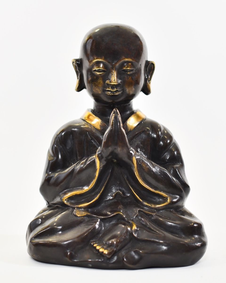 "Silent Sermon" Cast Brass Buddha Sculpture