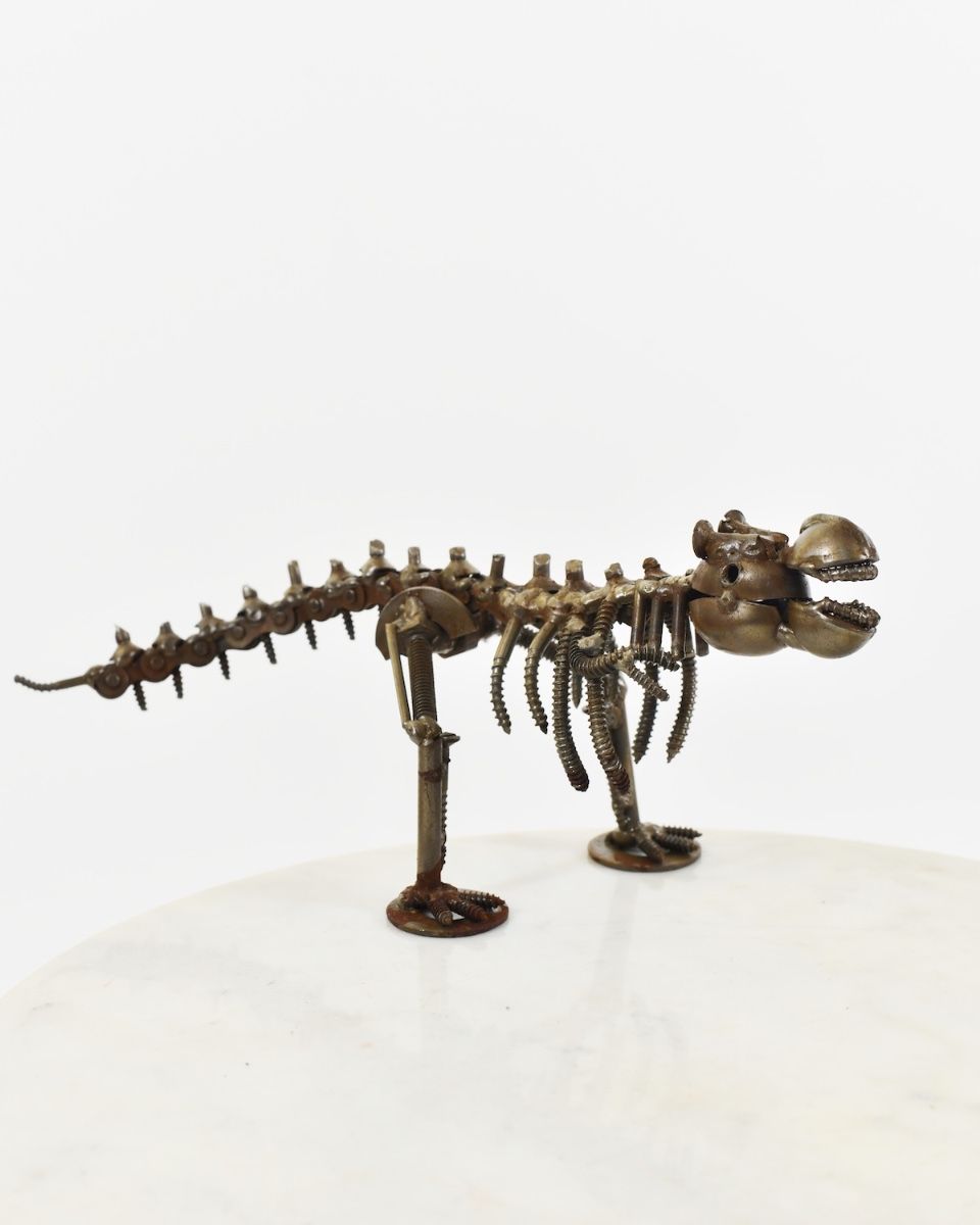 "Snap" Upcycled Metal T-Rex Ornament