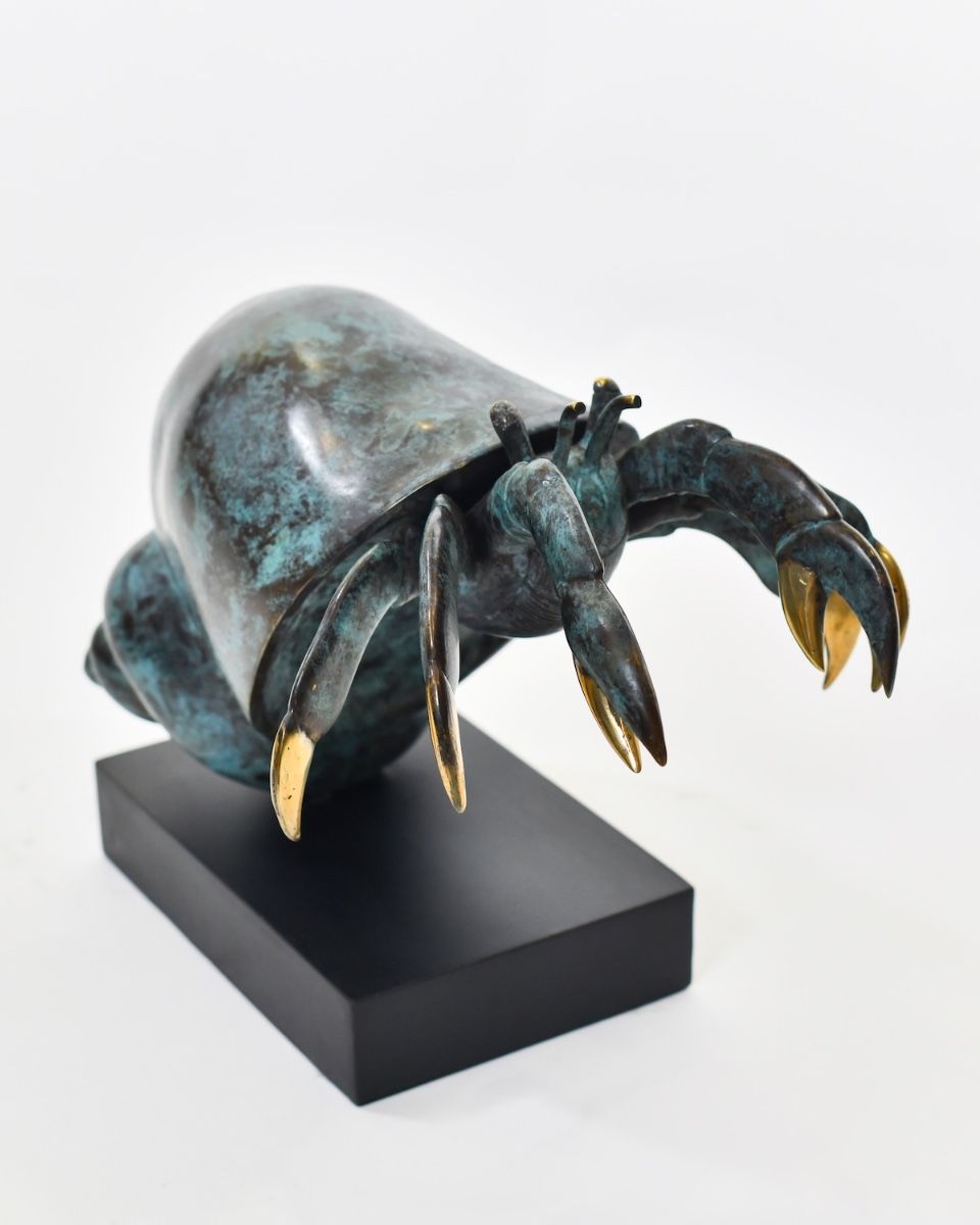 "Sovereign of the Shell" Hermit Crab Sculpture in Cast Brass