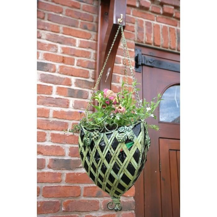 “Strawberry Lane” Deep Latticework Hanging Basket in Situ