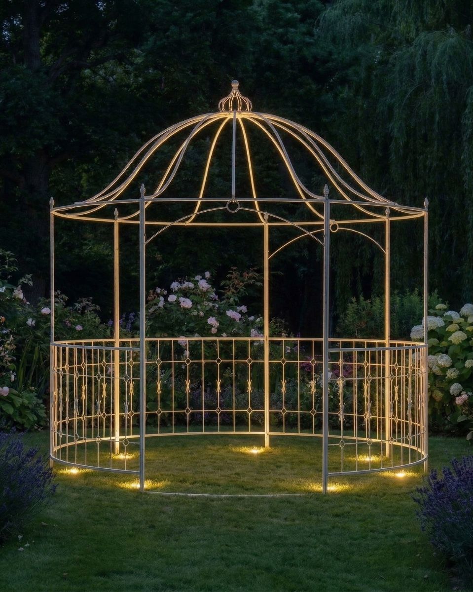 "The Countess" Gazebo- Cream Deluxe ai illustration at night