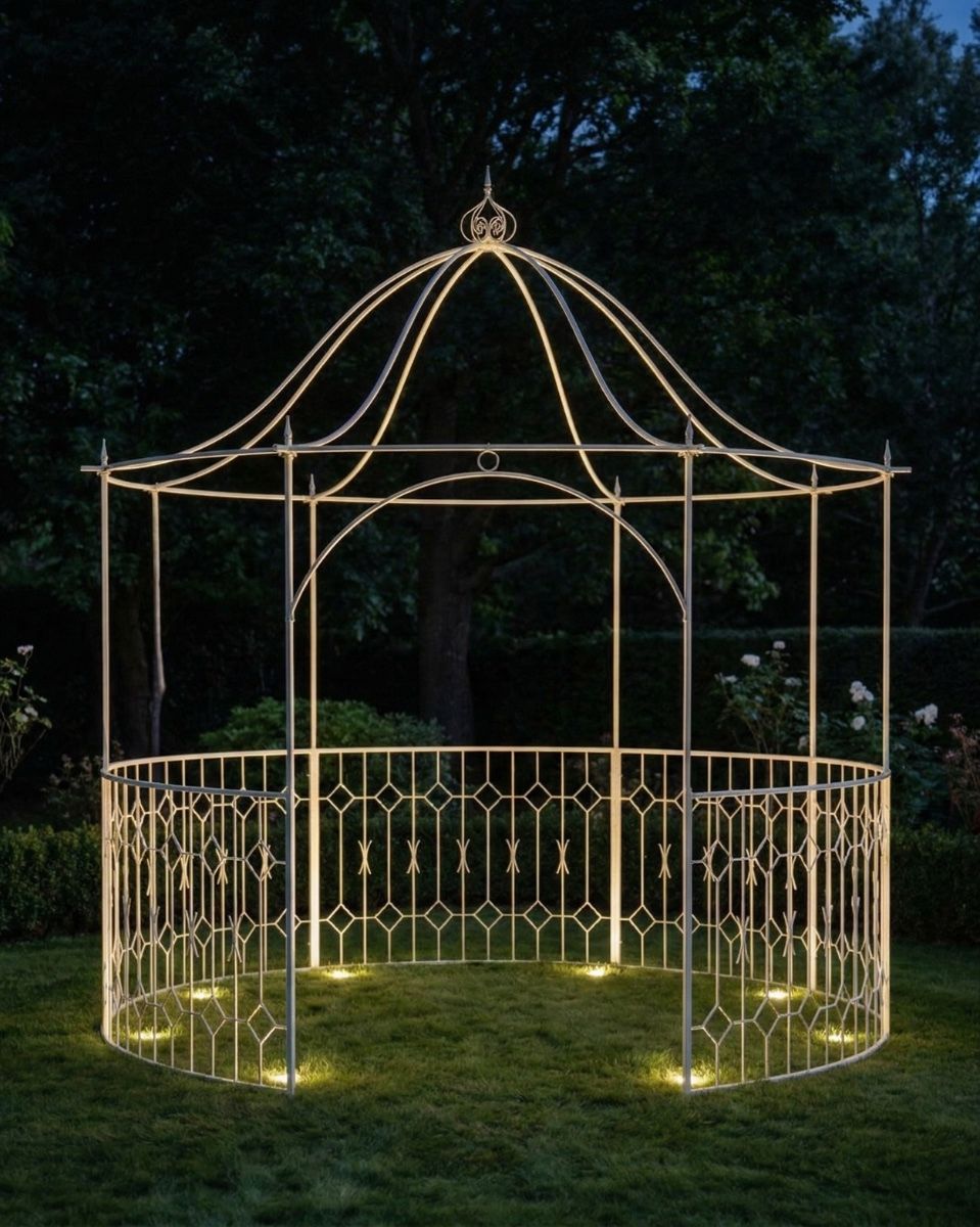 "The Countess" Gazebo ai illustration at night