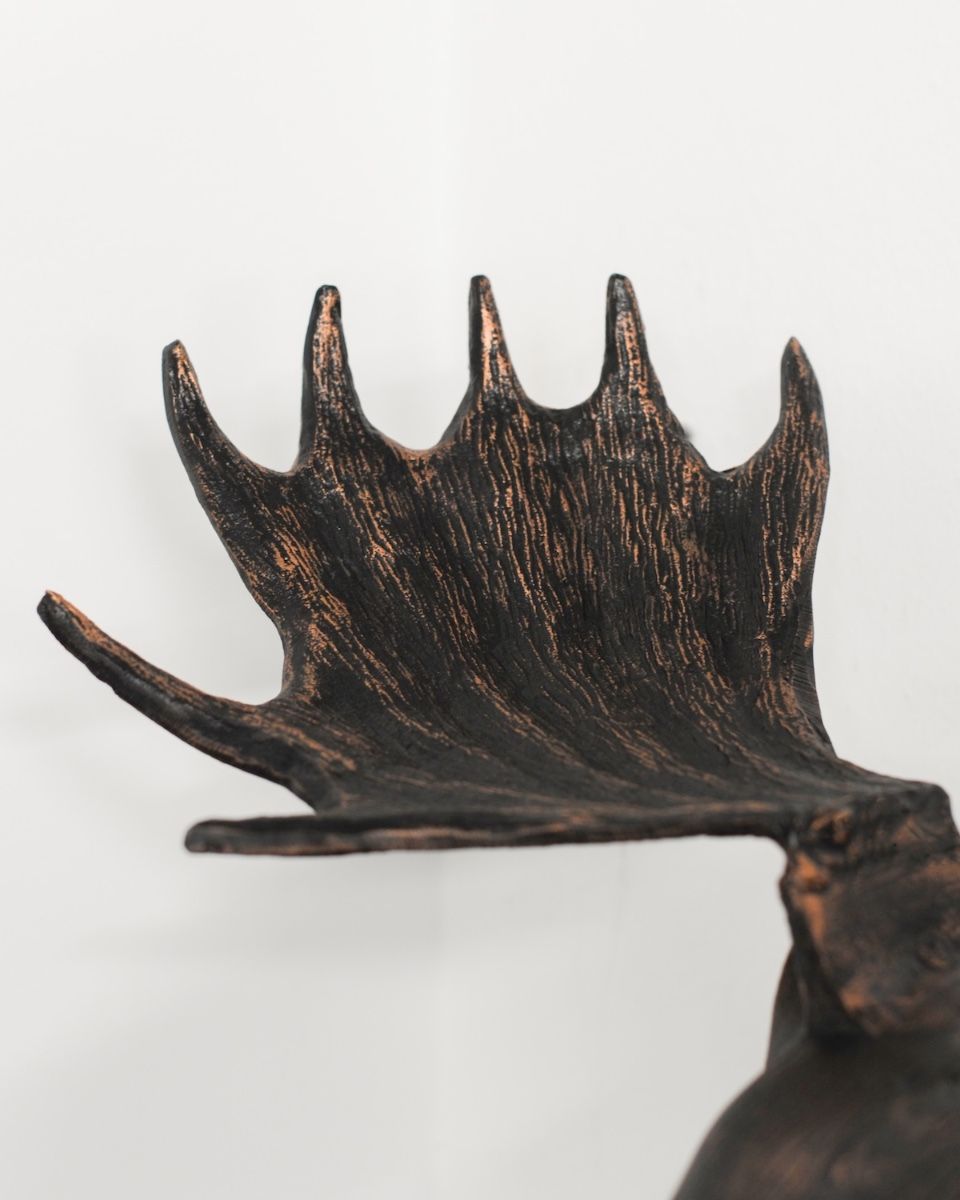 "The Great North" Moose Head Wall Art close up of antler
