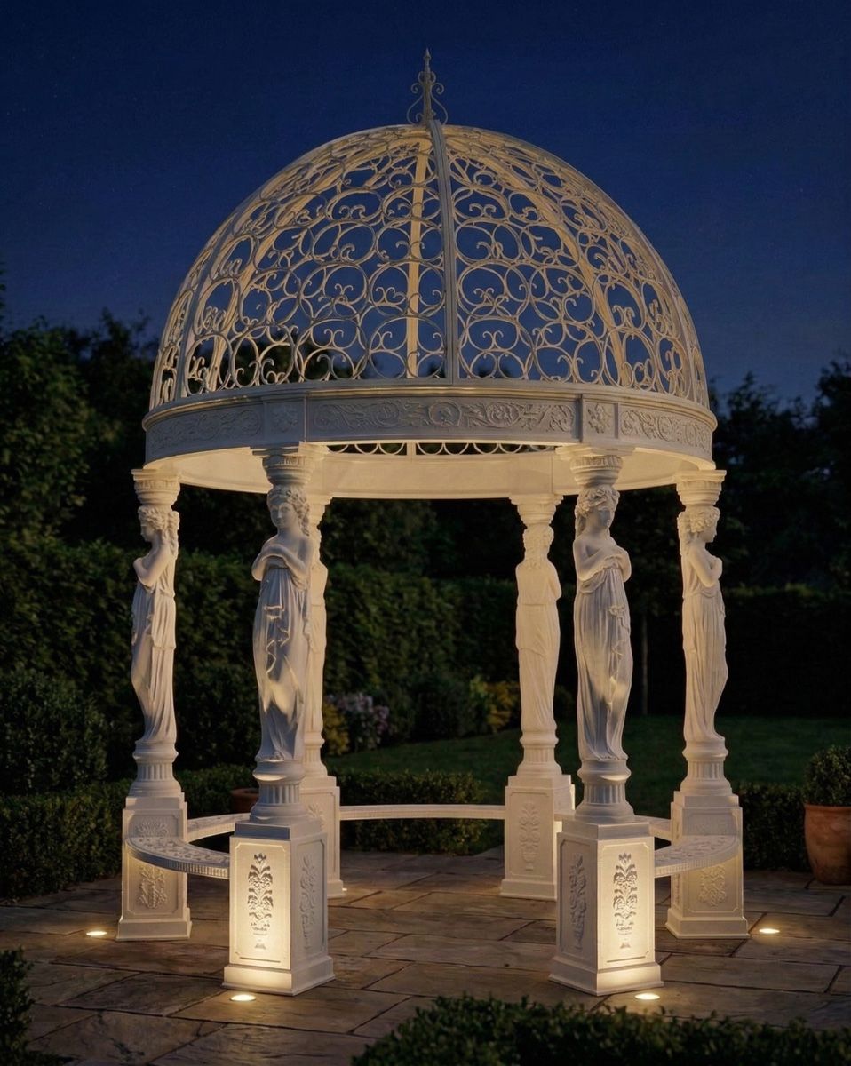 "The Imperial Adariani" Gazebo ai illustration at night with lights