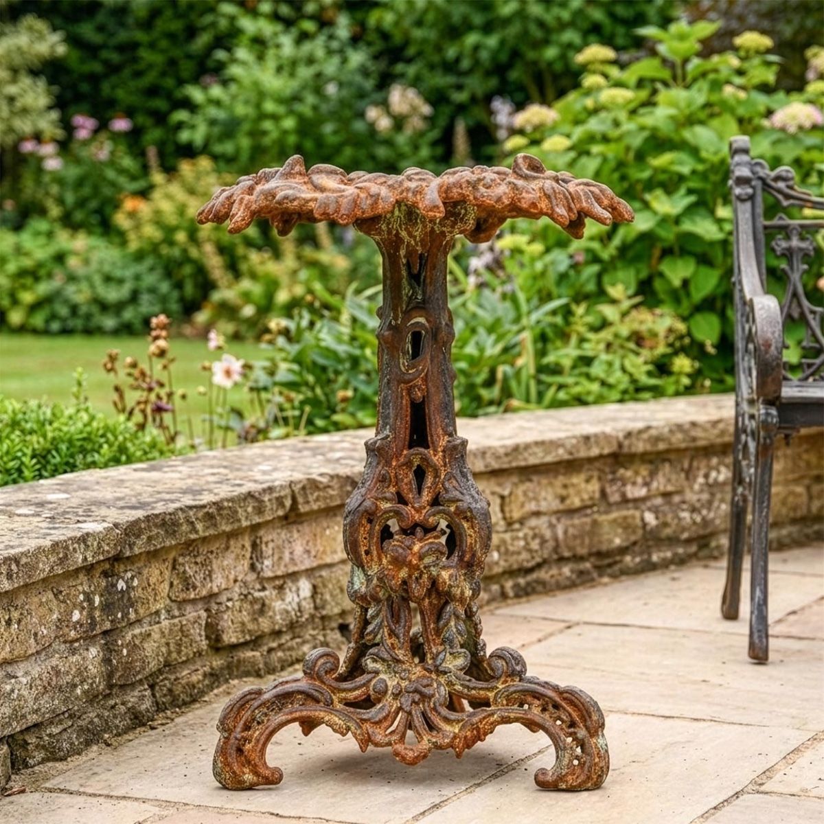 "The Leopold" Vintage Rustic Gothic Cast Iron Side Table Digital Illustration