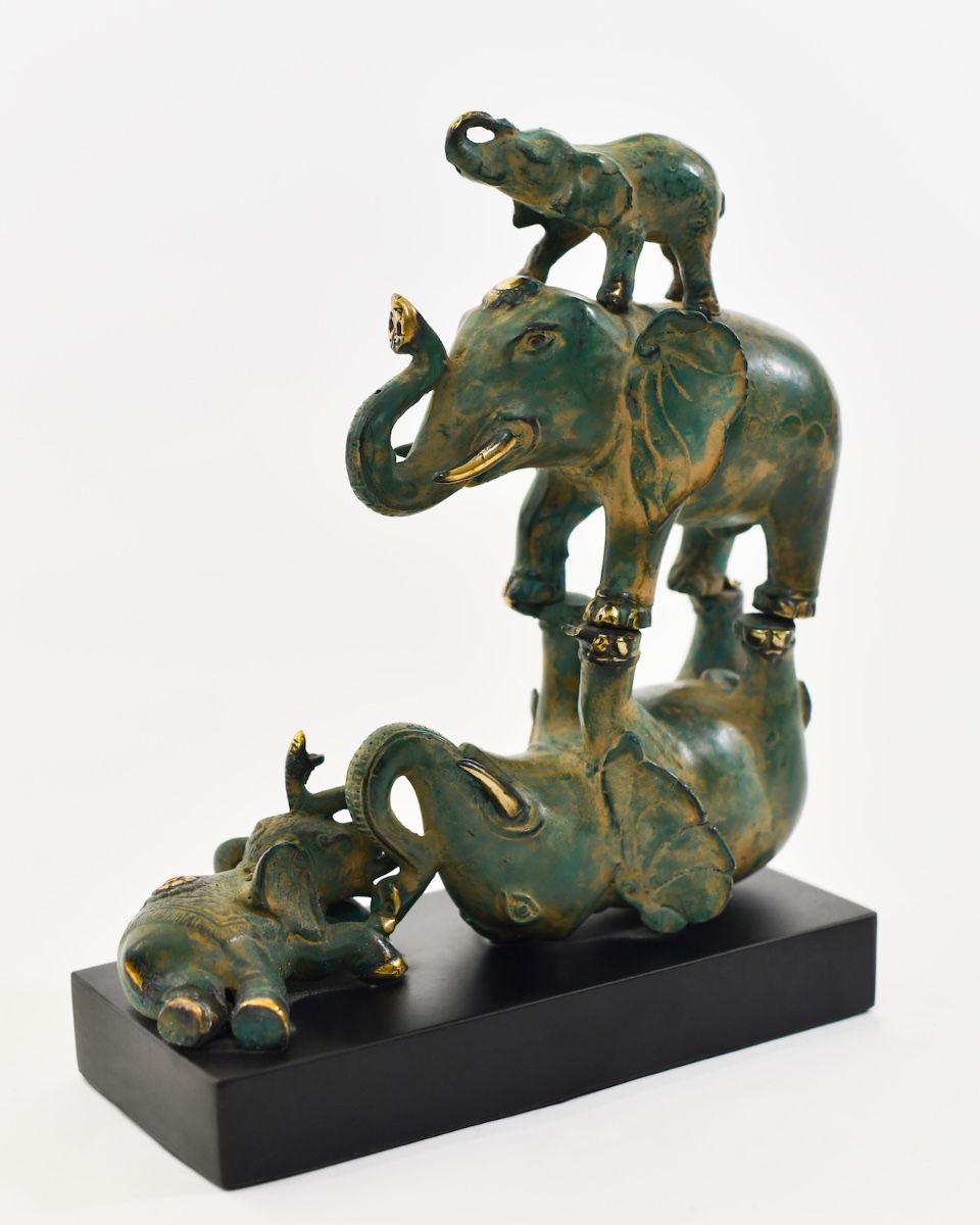 ‘The Pachyderm Pagoda" Cast Brass Elephant Ornament