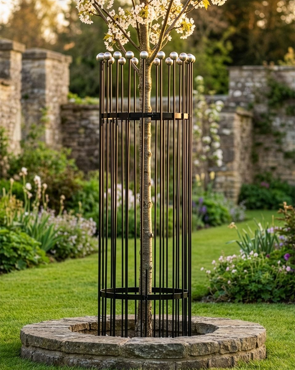 “Titan” Tree Guards - Silver digital illustration