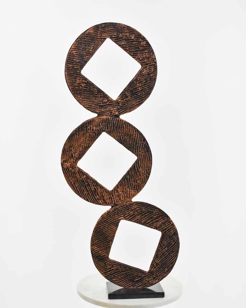 "Triple Aspect" Cast Aluminium Home Ornament - Copper