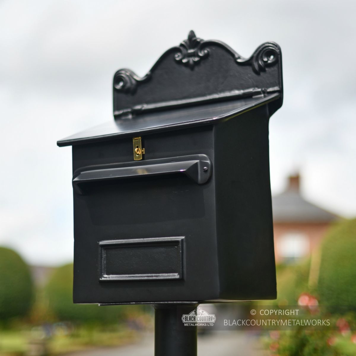 “Twilight Shadows” Black Goldhay Post Box
