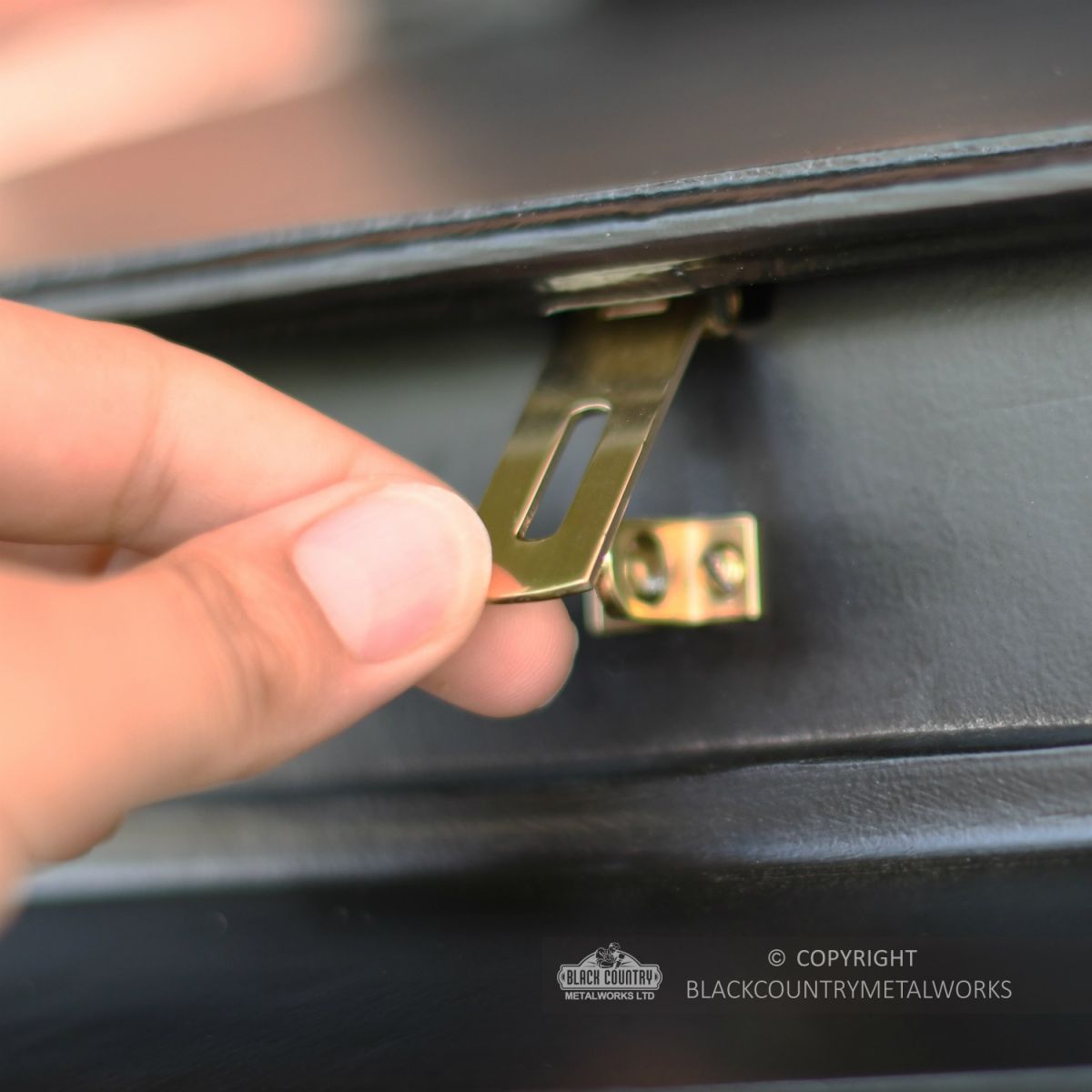 “Twilight Shadows” Black Goldhay Post Box Close Up