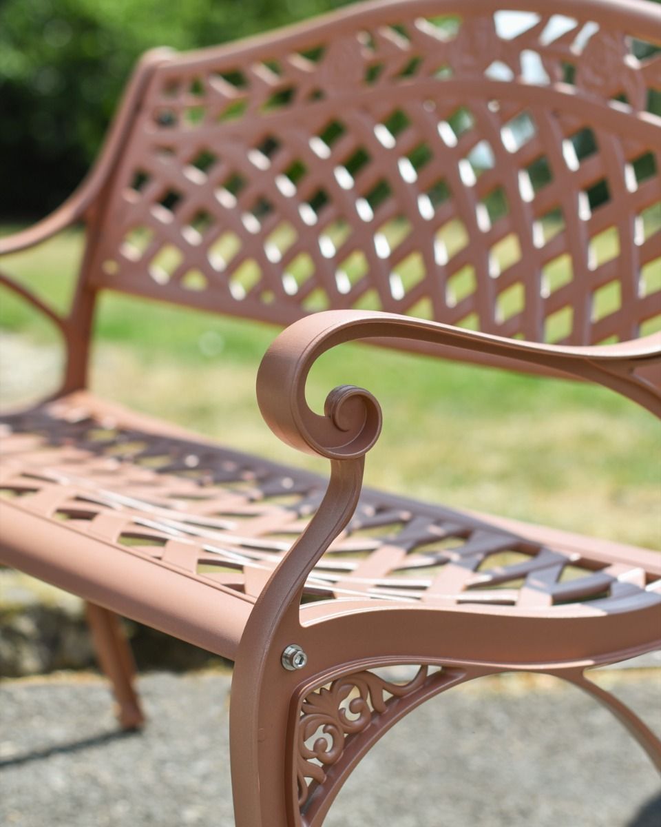 Antique Pink "Thorpe" Two Seater Garden Bench 
