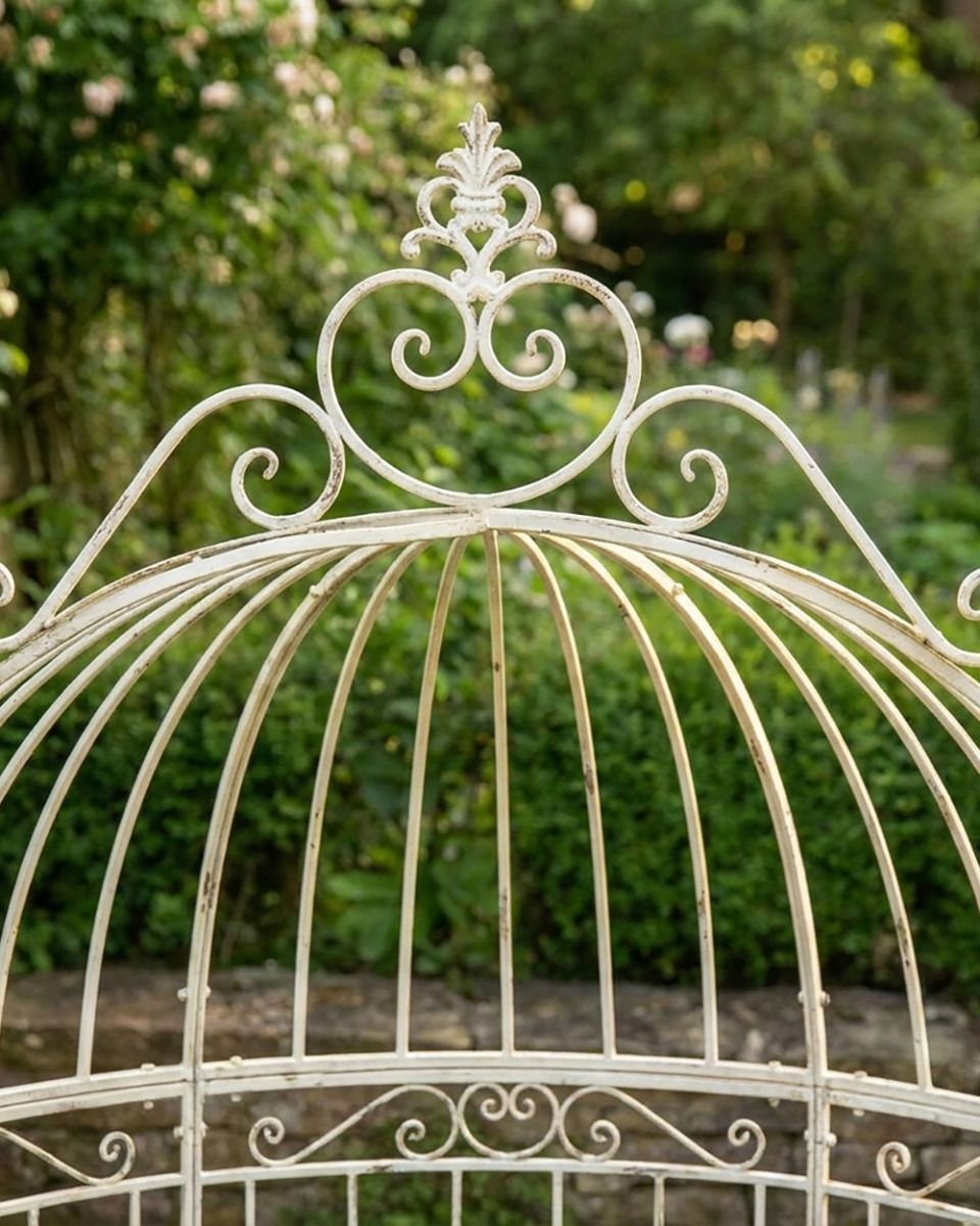 A Close up of the Finial on the Top of the Taylor Arched Dome Canopy Bench in Cream - Digital Illustration 