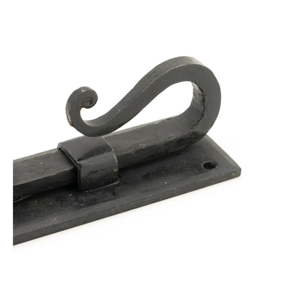 A Close up of the Handle of a 6" Shepherds Crook Security Bolt for Windows & Doors 
