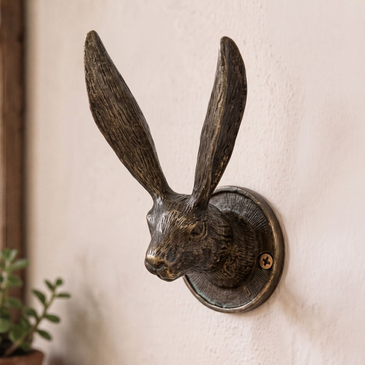 A Hare Hook on a Sunny Cream Hallway Wall - Digital Illustration