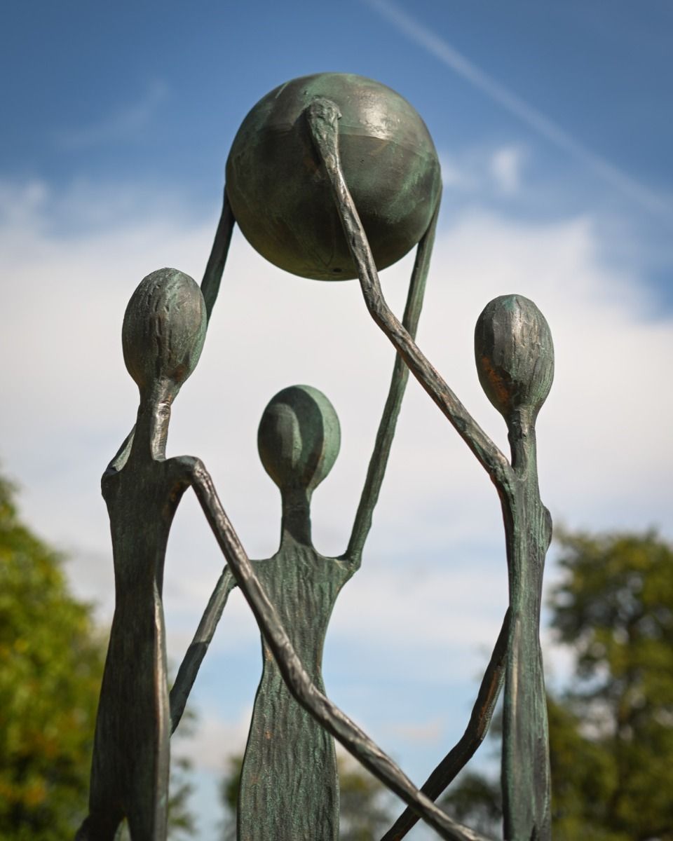 A View of the Top Half of the "Lift" Cast Aluminium Garden Sculpture