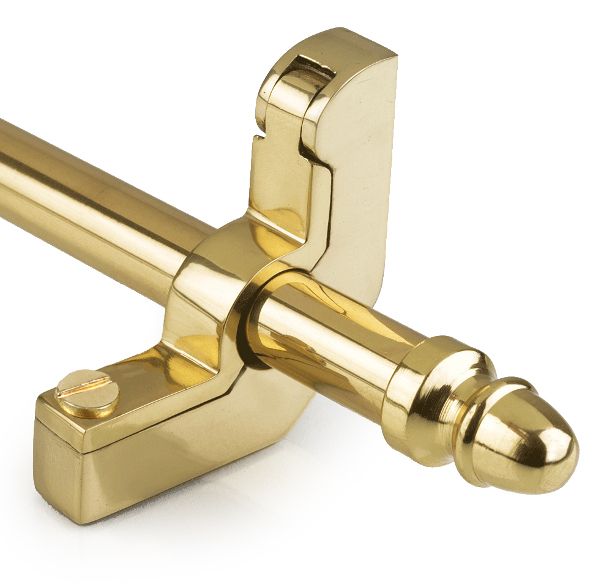 Acorn Finial Polished Brass Stair Rods - 9mm