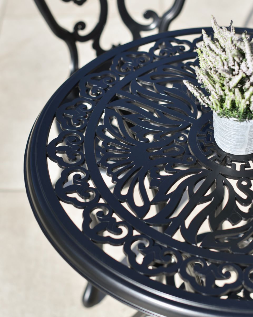 Brooksby Two Seater Furniture Set In A Striking Aged Black Finish Brooksby Two Seater Furniture Set In A Striking Aged Black Finish