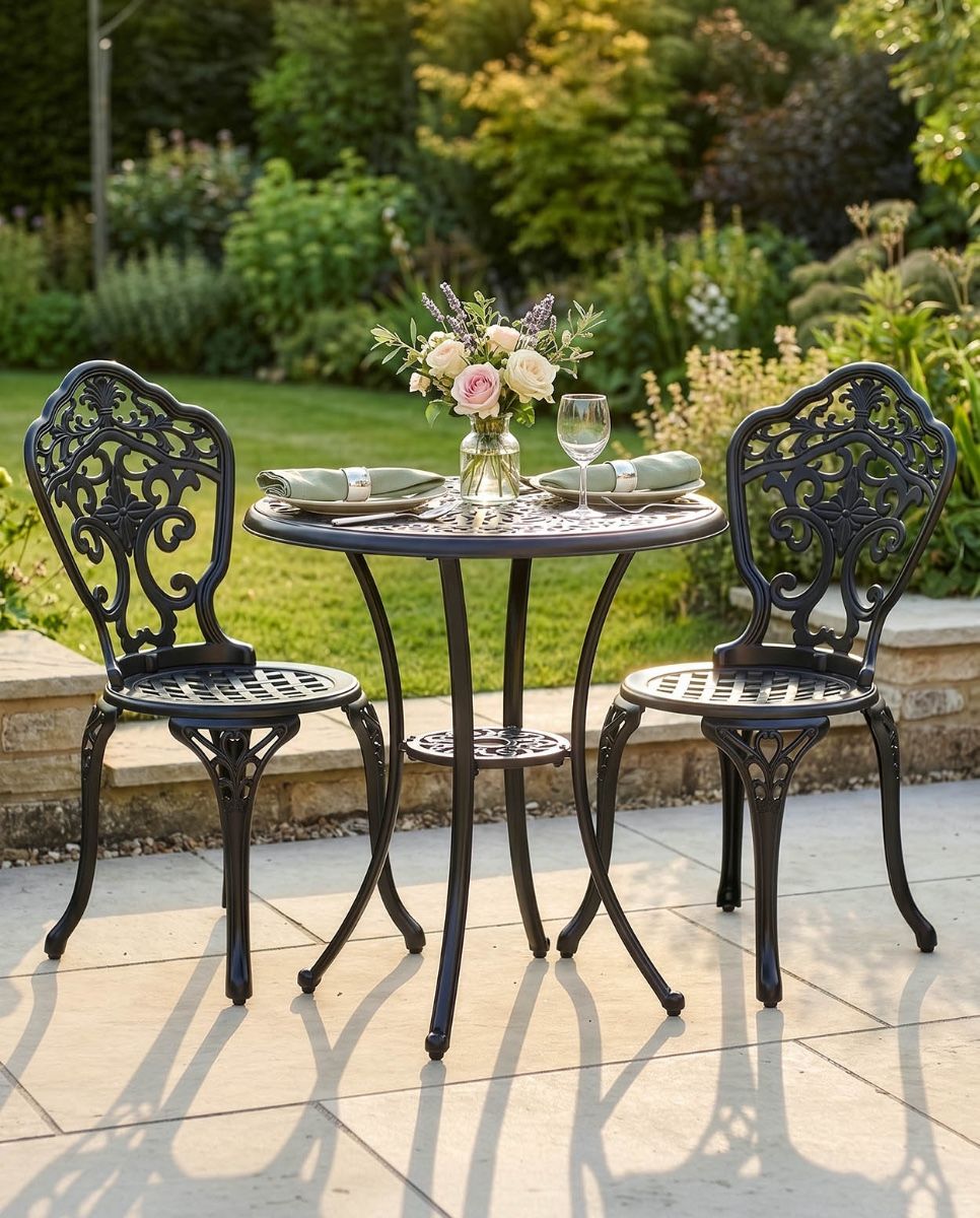 Aged Black "Brooksby" Two Seater Furniture Set Digital Illustration Dressed table