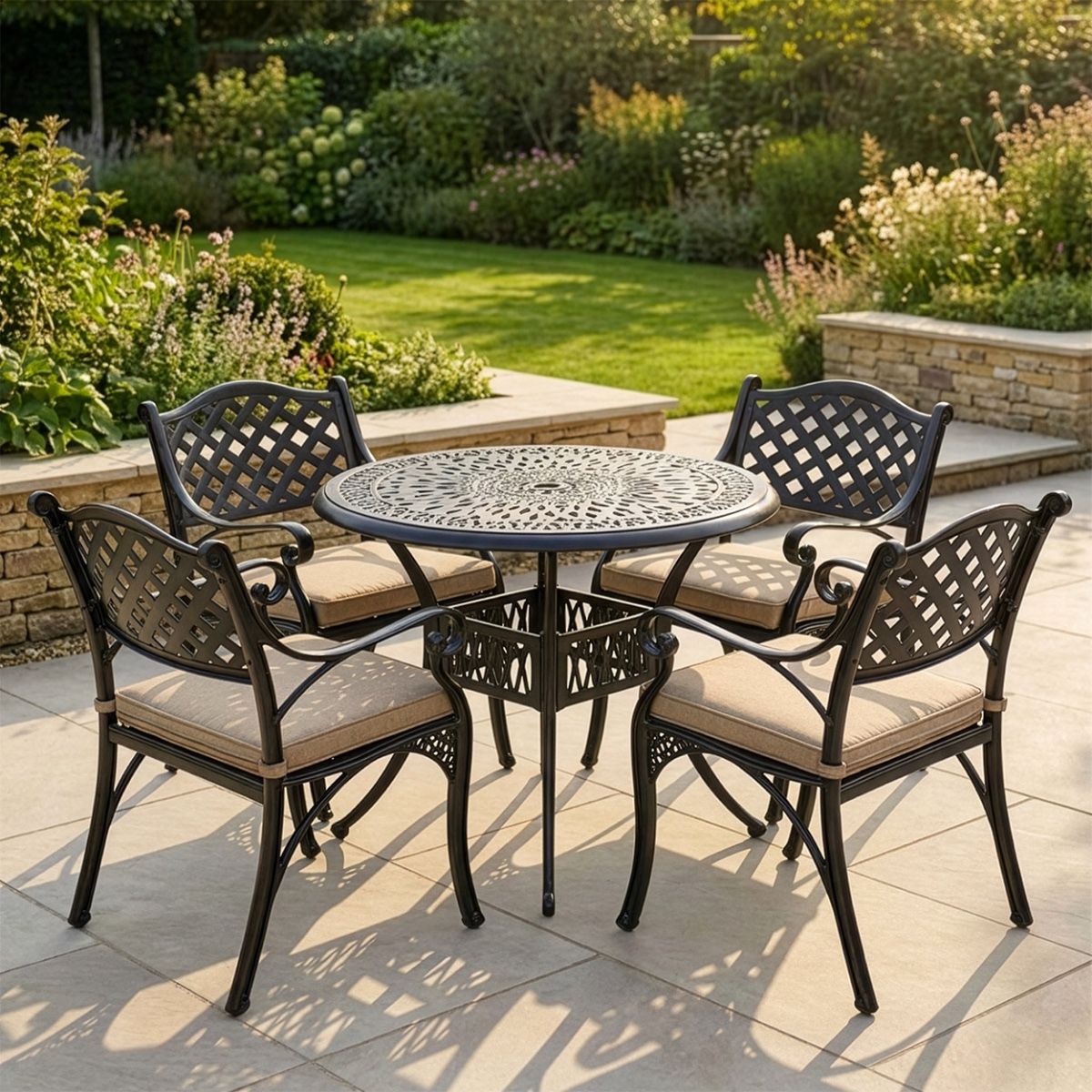 Aged Black "Farleigh" Four Seater Furniture Set digital Illustration