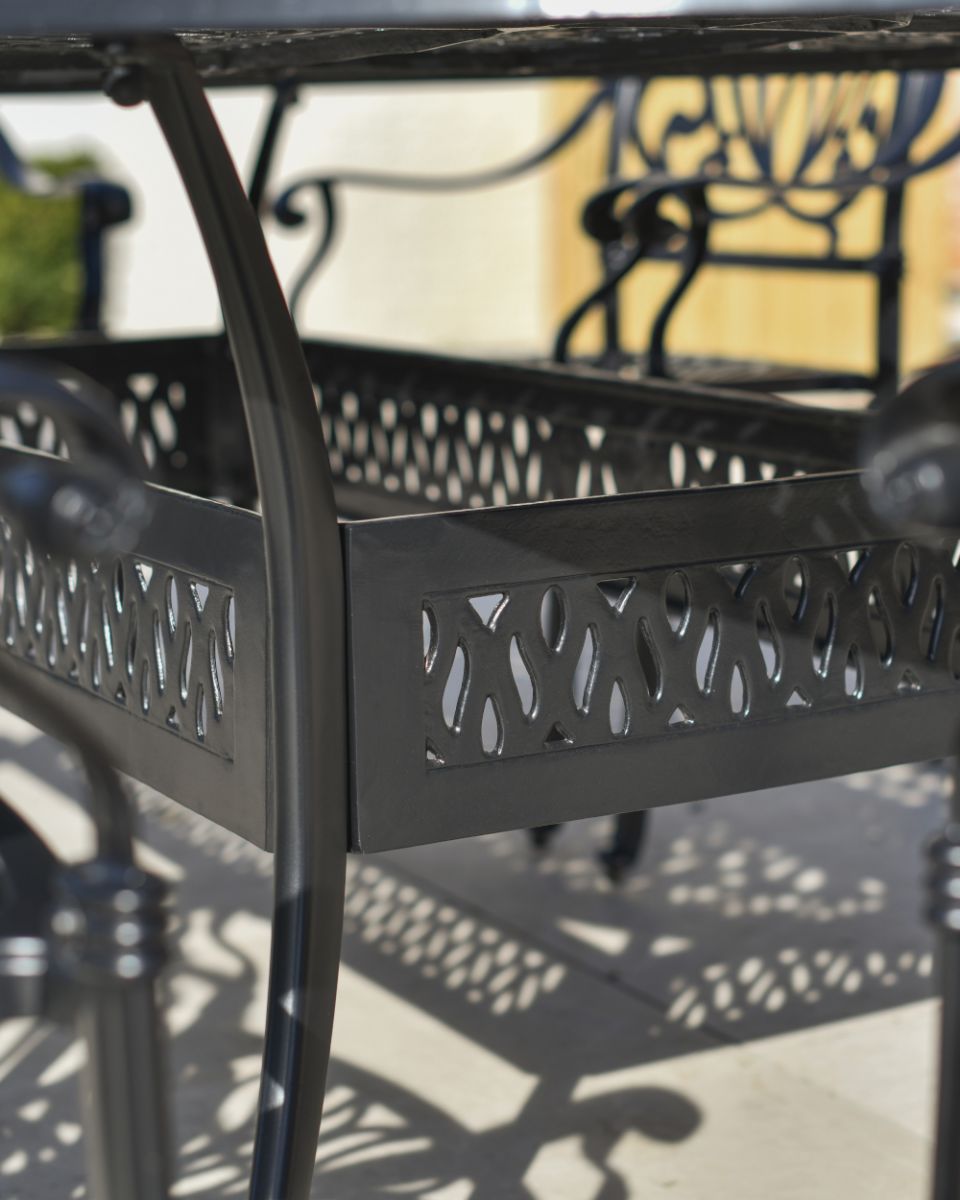 Design Of The Aged Black "Moreville" Eight Seater Furniture Set