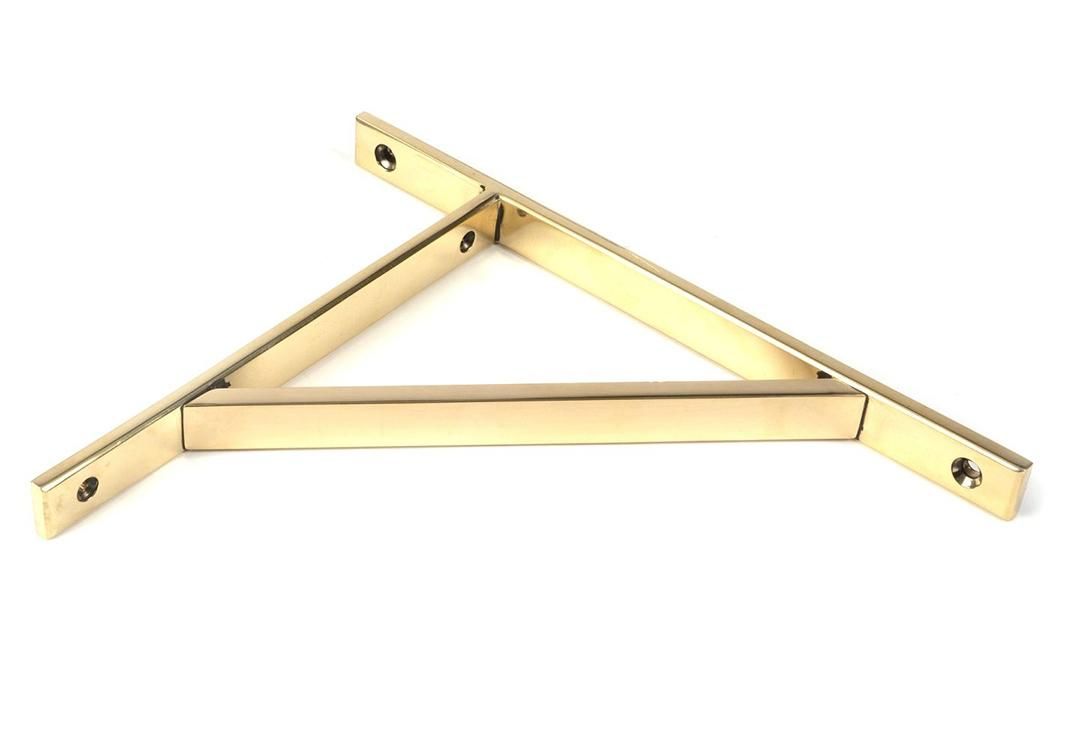 Close-Up of Aged Brass "Claremont" Traditional Shelf Bracket - 260mm x 200mm