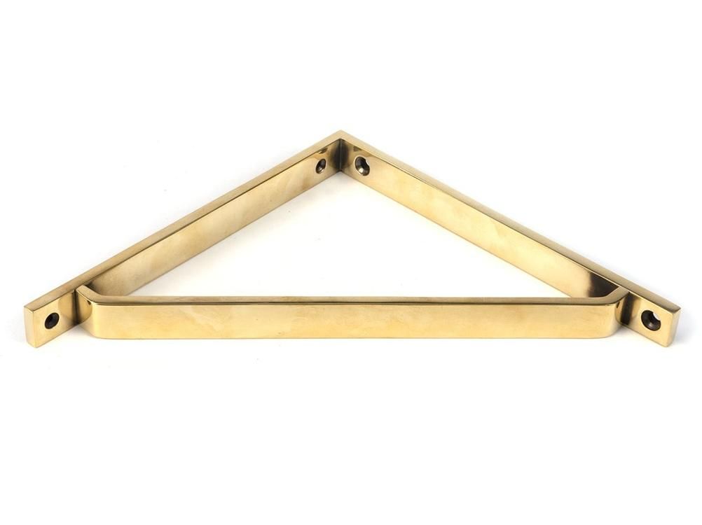 Close-Up of Aged Brass "Emmanuel" Modern Shelf Bracket - 150mm x 150mm