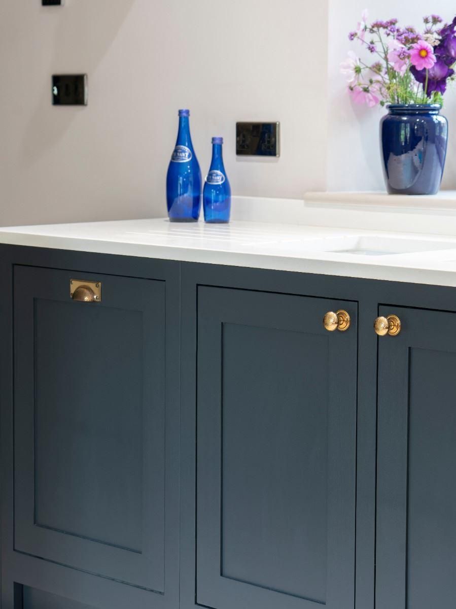 Aged Brass Hammered Mushroom Cabinet Knob - 38mm on Doors