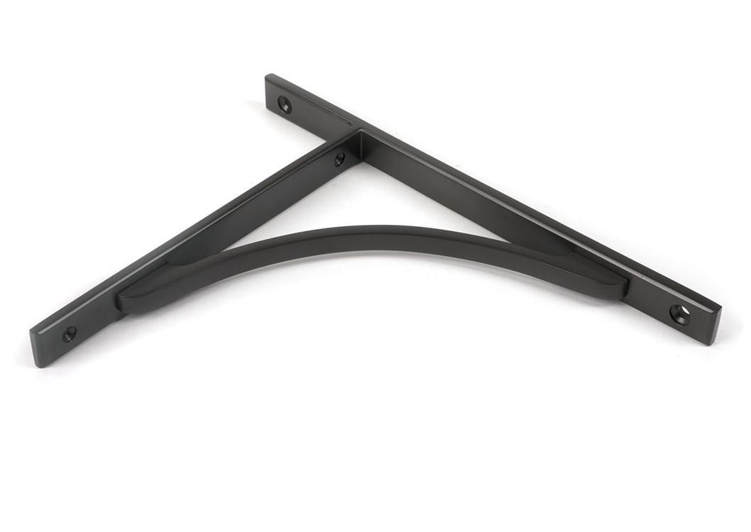 Close-Up of Aged Bronze "Appleton" Traditional Arched Shelf Bracket - 260mm x 200mm