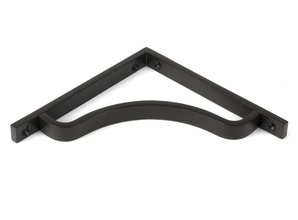 Close-Up of Aged Bronze "Arch-Way" Modern Shelf Bracket - 150mm x 150mm