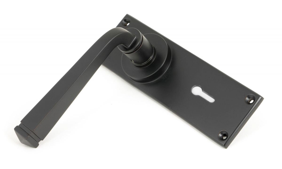 Aged Bronze Lever Lock Door Handle