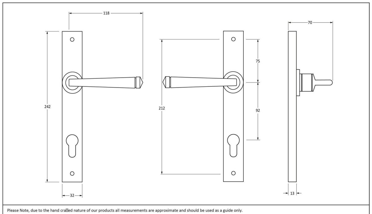 Aged Bronze Slimline Lever Espag Door Handle Dimensions Aged Bronze Slimline Lever Espag Door Handle Dimensions