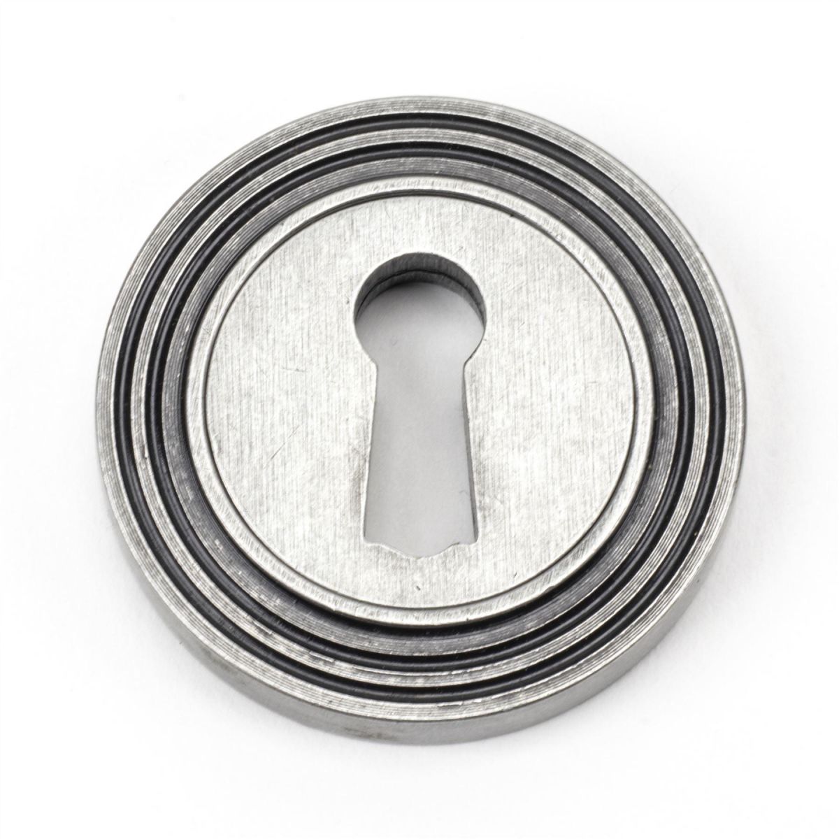 Aged Pewter Beehive Circular Escutcheon Aged Pewter Beehive Circular Escutcheon